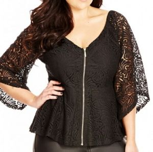 Plus Size Lace Peplum Top